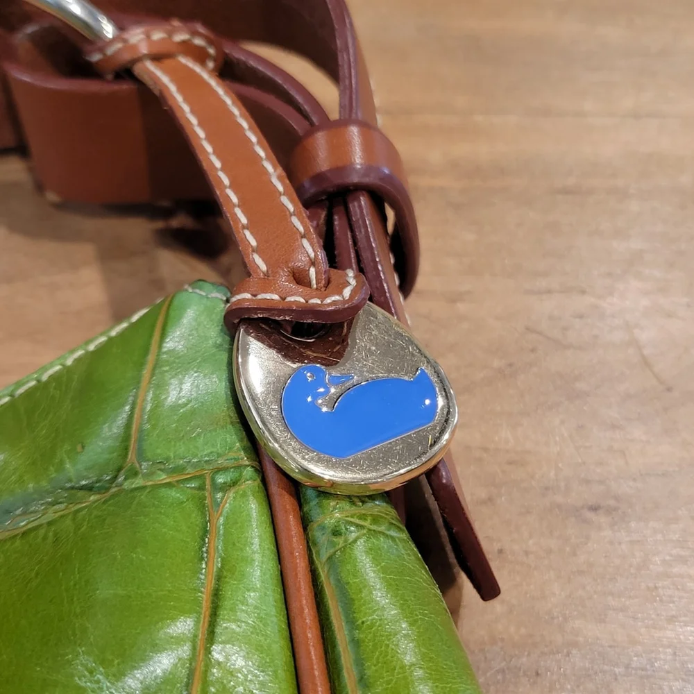 Dooney & Bourke Green Croc Embossed Leather Hobo Shoulder Bag Purse Vintage Y2K - Picture 2 of 16